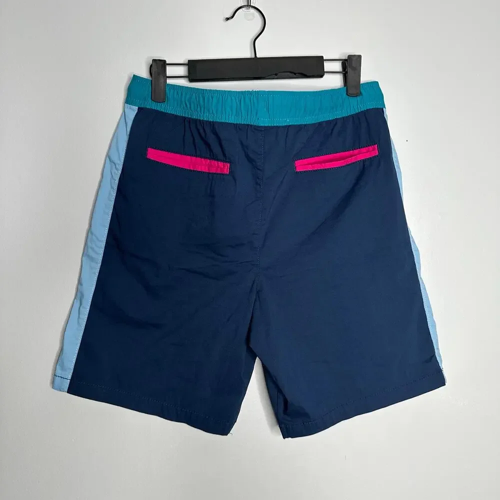 Wonder Nation Cargo‎ Shorts Kids XL 14-16 Navy Blue EUC Retro Colorblock Sporty